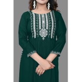 haya fashion - Green Rayon Women's Straight Kurti ( Pack of 1 ) - None