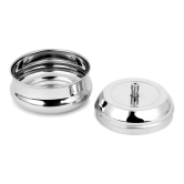 DOKCHAN Stainless Steel Designer Round Storage containers box/Dabba for Kitchen, Set of 1Pcs, 500ml (Size : 4.5 Inch | Color : Silver)