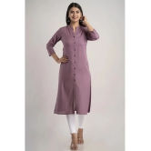 MAUKA - Purple Rayon Womens Front Slit Kurti ( Pack of 1 ) - None