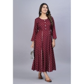 Smien - Maroon Rayon Women's Anarkali Kurti ( Pack of 1 ) - None