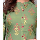 Vbuyz - Green Rayon Womens Front Slit Kurti ( Pack of 1 ) - L