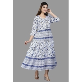 Smien - Navy Blue Cotton Women's Anarkali Kurti ( Pack of 1 ) - None