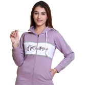 Wild West Purple Fleece Self Design Tracksuit - Pack of 1 - None