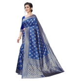 ofline selection Blue Jacquard Saree