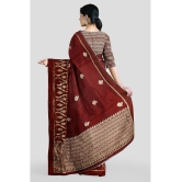 OFLINE SELCTION - Red Banarasi Silk Saree With Blouse Piece ( Pack of 1 ) - Red