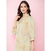 Cream Floral Printed Gotta Patti Straight Kurta With Palazzo