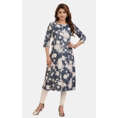 Meher Impex Cotton Printed Front Slit Womens Kurti - Grey ( Pack of 1 ) - None