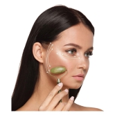 Mars by GHC jade roller with Gua Sha | face toning & serum application| For men & women Massager (Green)