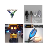 Kozdiko Front,Side,Rear U Shape Dual Color LED DRL Daytime Running Lamp Set Of 4 Pcs Turn Singal Indicators Lights For Royal Enfield Bullet 350 Twinspark