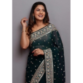 Estela - Green Georgette Saree With Blouse Piece ( Pack of 1 ) - Green