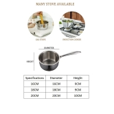 VEC Triply Stainless Steel Saucepan with Lid DIA 18 cm Triply Kitchen Cookware Gas Electri and Induction Stove Friendly (Size 16cm, Capacity 1 L,Thickness 2.5mm)