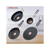 LAZYWINDOW Black Iron No Coating Cookware Sets ( Set of 4 )