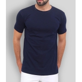 SKYRISE - Navy Blue Cotton Slim Fit Men's T-Shirt ( Pack of 1 ) - None