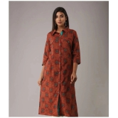 MAUKA - Green Cotton Womens Shirt Style Kurti ( Pack of 1 ) - None