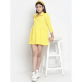 Oxolloxo Yellow Checked Satin Shirt Midi Dress