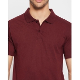 UNIBERRY Cotton Regular Fit Solid Half Sleeves Mens Polo T Shirt - Maroon ( Pack of 1 ) - None