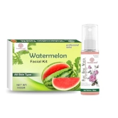 Soundarya Herbs Facial Kit (140gm) with Free 100ml Gulab Jal (Rose Water) | Achieve a Radiant Glow - Watermelon Facial kit