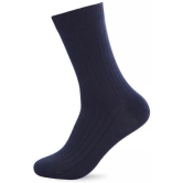 WILDSTUFF - Cotton Mens Striped Blue Mid Length Socks ( Pack of 4 ) - Blue