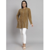 eWools.in Woollen Round Neck Women's Buttoned Cardigans - Brown ( ) - None