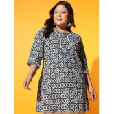 AUSTIVO Cotton Printed Straight Womens Kurti - Multicoloured ( Pack of 1 ) - None