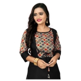 Rangrasiya - Black Cotton Blend Women's Straight Kurti ( Pack of 1 ) - 3XL