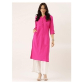 Divena - Pink Cotton Womens Straight Kurti - XL