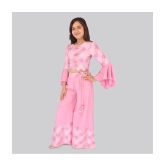 Cutecumber - Pink Silk Girls Kurti With Palazzo ( Pack of 1 ) - None