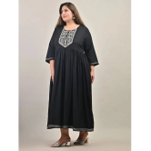 Swasti - Black Cotton Blend Womens Anarkali Kurti ( Pack of 1 ) - None