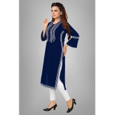 Kapadia - Blue Rayon Womens Straight Kurti ( Pack of 1 ) - None