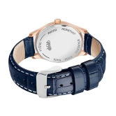 DoubleRun Blue Leather Analog Mens Watch