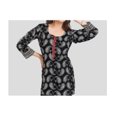 Meher Impex Cotton Printed A-line Womens Kurti - Black ( Pack of 1 ) - None