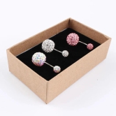 Belly button ring 6/12 mm ball 16G not allergic stainless steel piercing aurora white pink top quality navel bar body jewelry-Pink length 8mm