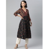 Glorious - Black Cotton Women's Flared Kurti ( Pack of 1 ) - None