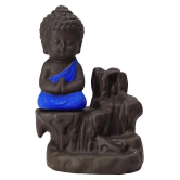 DEDHAS Smoke buddha Blue with20pcCone Resin Buddha Idol 12 x 7 cms Pack of 1