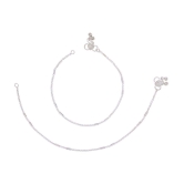 AanyaCentric Silver Anklets ( Pack of 1 ) - Silver