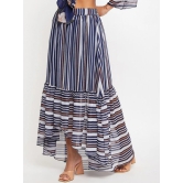 Striped Flared Maxi Skirt