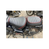 All New Classic 350/ RE Reborn Classic Stripes Seat Cover Leather Finish Water Resistant (Black with Red Piping) AFTER 2021