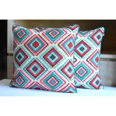 Bohemian Embroidered Multicolor Cotton Cushion Cover Size 16x16