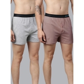 Joven Pack of 2 Cotton Mens Boxer- ( Grey Melange ) Boxer Shorts - None