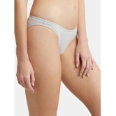 Jockey SS02 Women Super Combed Cotton Elastane Stretch Low Waist Bikini - Steel Grey Melange - None