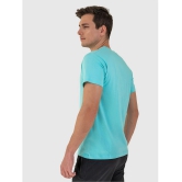 Lux Cozi Cotton Regular Fit Solid Half Sleeves Mens T-Shirt - Turquoise ( Pack of 2 ) - None