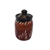 Handmade ceramic pickle jar with lid