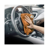 SOFTSPUN Microfiber Cleaning Cloths, 3pcs 40x40cms 340GSM Orange! Highly Absorbent, Lint and Streak Free, Multi -Purpose Wash Cloth for Kitchen, Car, Window, Stainless Steel, silverware.