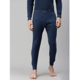 Lux Cottswool - Blue Cotton Blend Mens Thermal Bottoms ( Pack of 1 ) - None