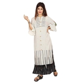 Monika Fashion Womens Rayon Hand Work Casual Wear/Ethnic wear/Kurti Palazzo Set Calf Length Kurti Plazo Set for Women