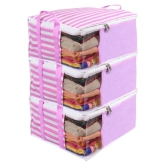 PrettyKrafts™ Presents Non Woven Saree Cover Storage Bags for Clothes with primum Quality Combo Offer Saree Organizer for Wardrobe/Organizers for Clothes/Organizers for Wardrobe Pack of 3 - 