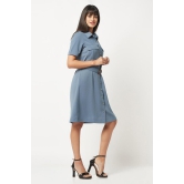 Smoke Blue Collar Dress