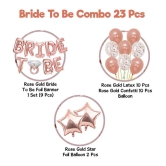 Party propz Bride To Be Combo / Rose Gold Bride To Be Decoration Set 23Pcs With Bride To Be Ring Foil Balloon, Metallic Balloons, Star Foil For Bridal Shower Decorations Items/Bachelorette