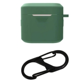 Silicone Scratch-proof Cover for BOAT Airdopes 402 Bluetooth Earphone Protective Sleeve with Buckle-Blackish Green