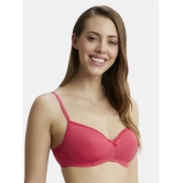 Jockey 1723 Wirefree Padded Super Combed Cotton Elastane Lace Styling T-Shirt Bra - Ruby - None